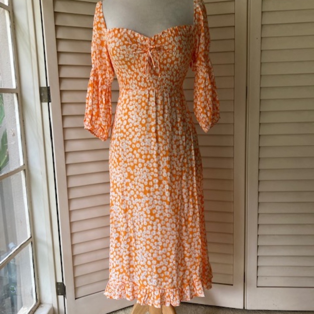Faithfull The Brand Floral Print Midi Length Dress
